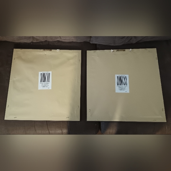 Lot of 2 12x12 Framed Poppy Prints Red Orange Yellow Beige Brushed Gold Brown - Picture 4 of 8